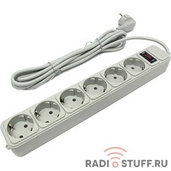 Exegate EX221230RUS Сетевой фильтр Exegate SP-6-3W (6 розеток, 3м, евровилка, белый)