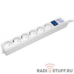 PowerCube Фильтр-удлинитель (SPG(5+1)-16B-1,9M) 6 розеток, 1.9м,16А/3,5кВт, белый
