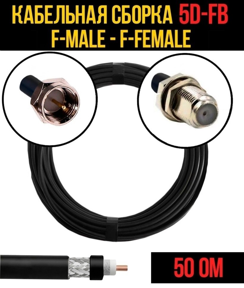 Кабельная сборка 5D-FB (F-male - F-female), 2 метра