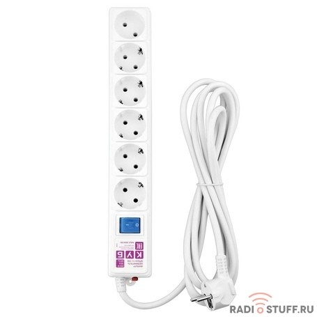 Фильтр-удл. PC 3м 6р, бел. 16А/3,5кВт
