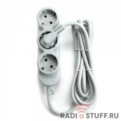 PowerCube Удлинитель бытовой (PC-Y-5-32-5) 10А, 5м, 3 роз.с/з+2 роз.б/з,2200Вт, 1,00 мм2   