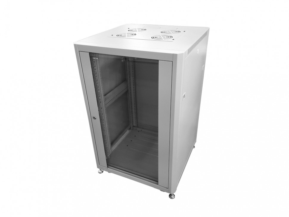 Шкаф напольный 19" Netko 42U серия Optima (600х800х2022), передняя дверь стекло, серый, разобранный (упакован в 3 коробки)