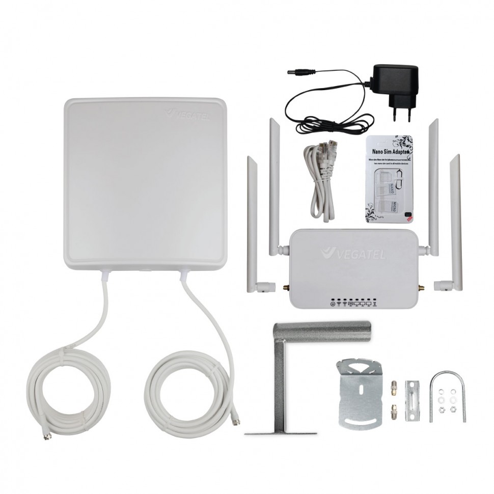 Комплект с роутером VEGATEL VR6-PO-15 (F  -  SMA)