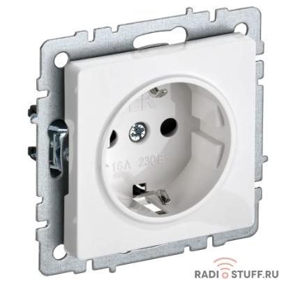 IEK BR-R11-16-K01 BRITE Роз. с з/к без з/ш 16А РС11-1-0-БрБ бел. 