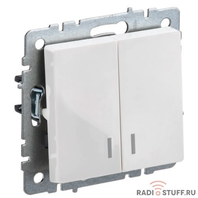 IEK BR-V20-1-10-K01 BRITE Выключ. 2-кл. с инд. 10А ВС10-2-1-БрБ бел. 