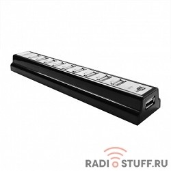 CBR CH-310, USB-концентратор  активный, 10 портов, USB 2.0/220В black