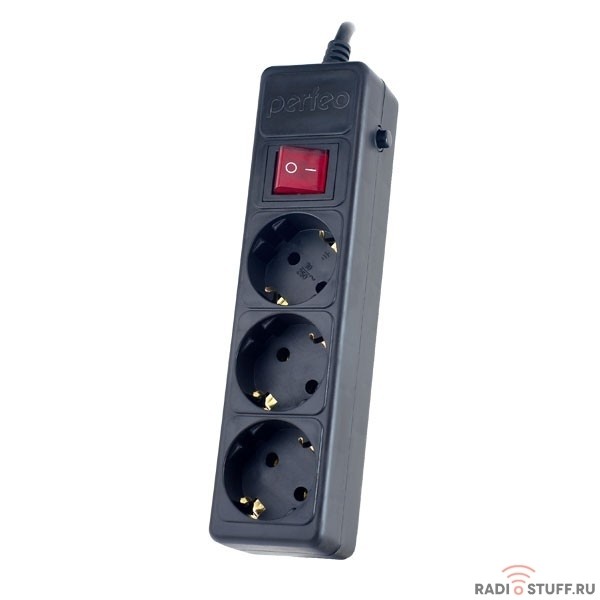 Perfeo Сетевой фильтр "POWER+",PF_A4664 (1,8м, 3 розетки, черный (PF-PP-3/1,8-B))