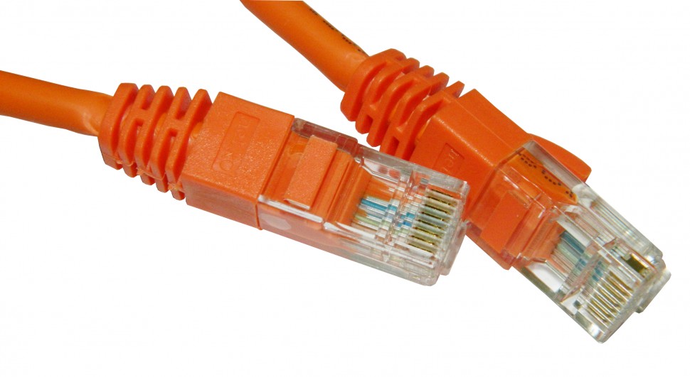 Патч-корд UTP4 cat.5e, 2.0м, литой коннектор, оранжевый, LSZH, Netko CKC