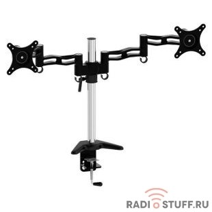 Cactus CS-VM-D08-AL серебристый  Кронштейн для 2-х мониторов 13"-27" макс.8кг настольный поворот и наклон