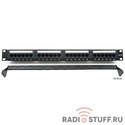 Коммутационная панель с задним организатором, 24 порта, cat.5e, 19'', Cablexpert 